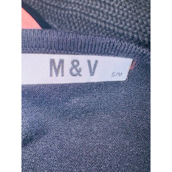 M&V Mickey Mouse Lightweight Oversize Knit Sweater Tunic Black/Silver Glitter M - Picture 8 of 12